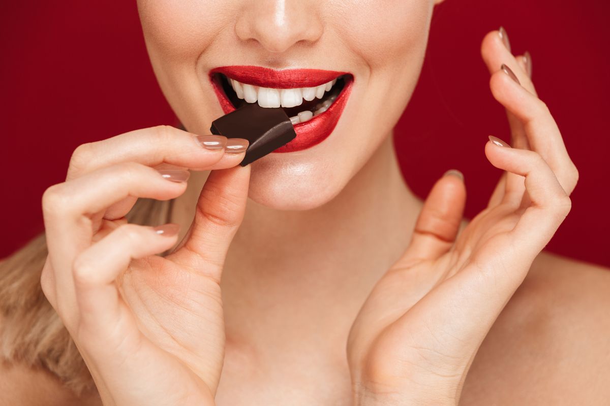Woman Eating Psilocybin Chocolate