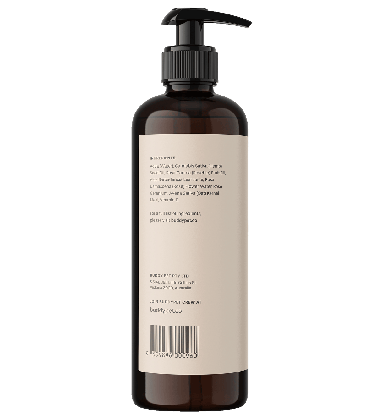 Hemp Dog Shampoo for Dry, Itchy Skin in a bottle with pump