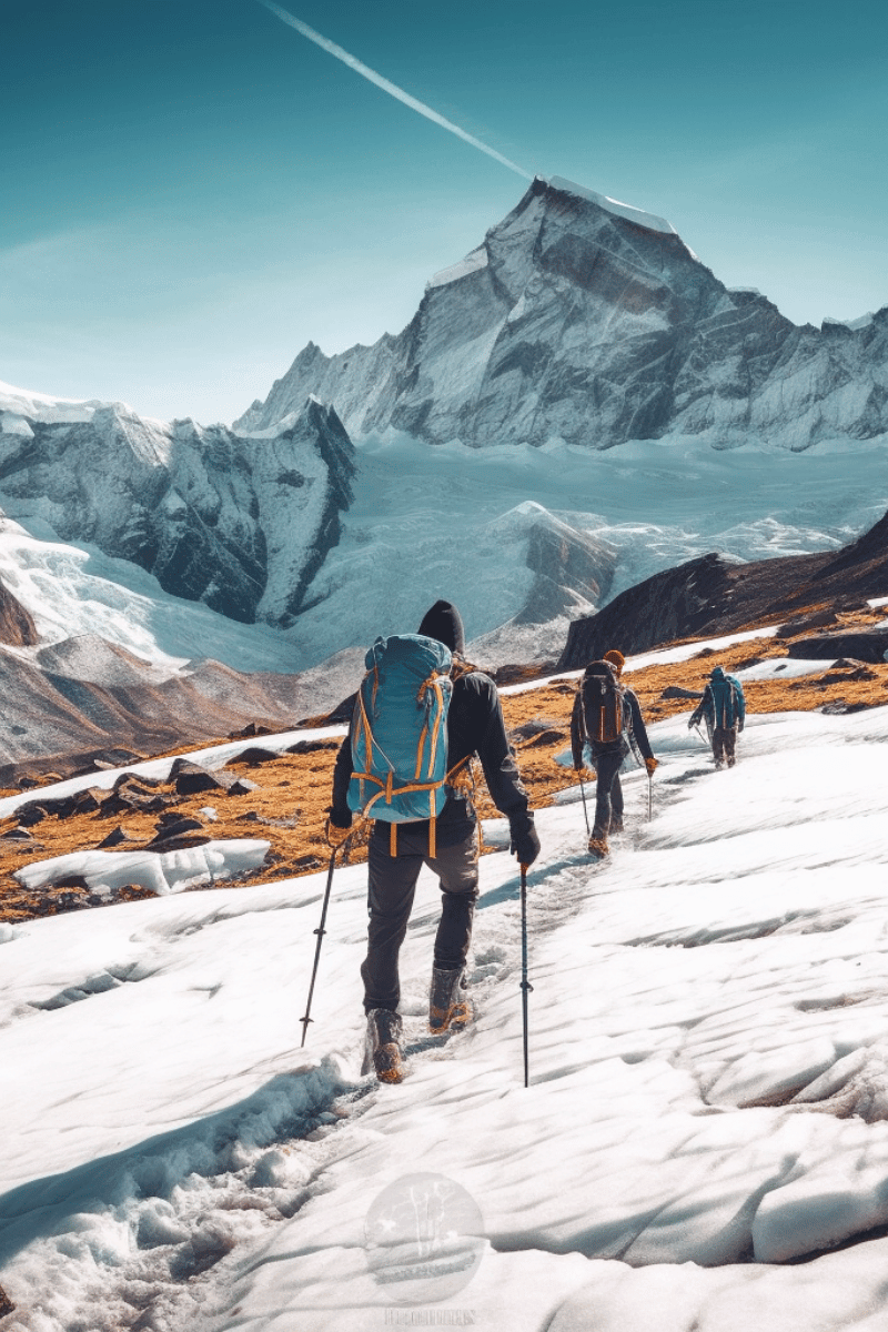 Man walking on a mountain