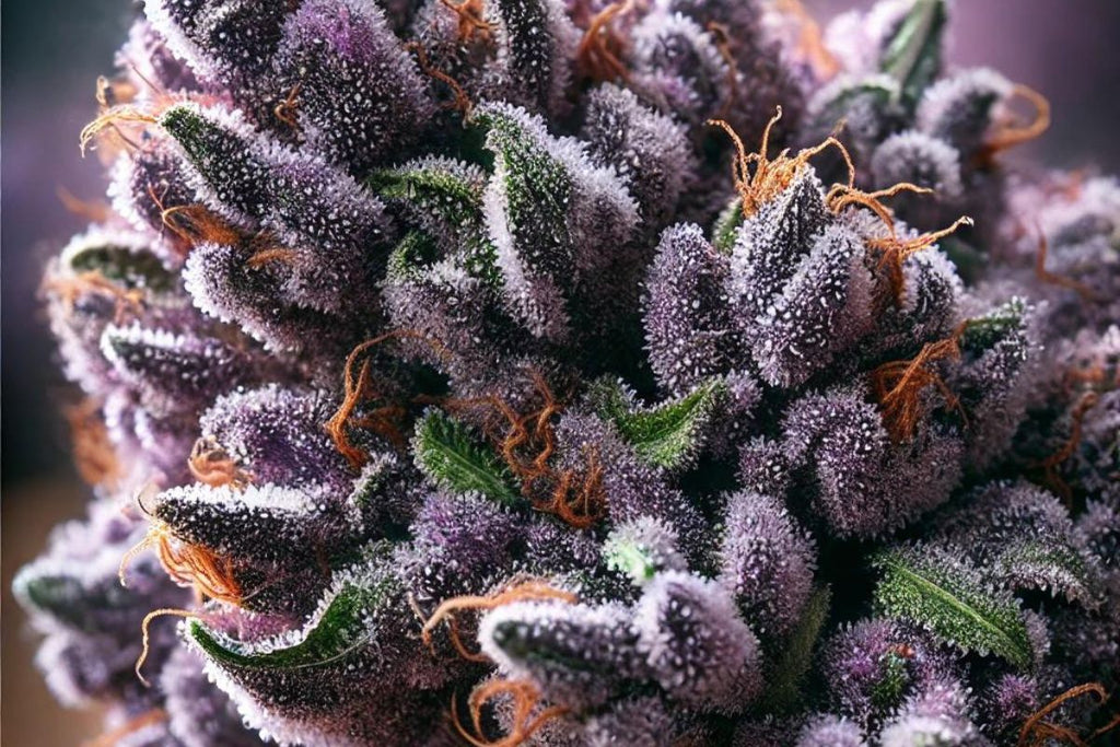 Close up of Purple Weed Strains