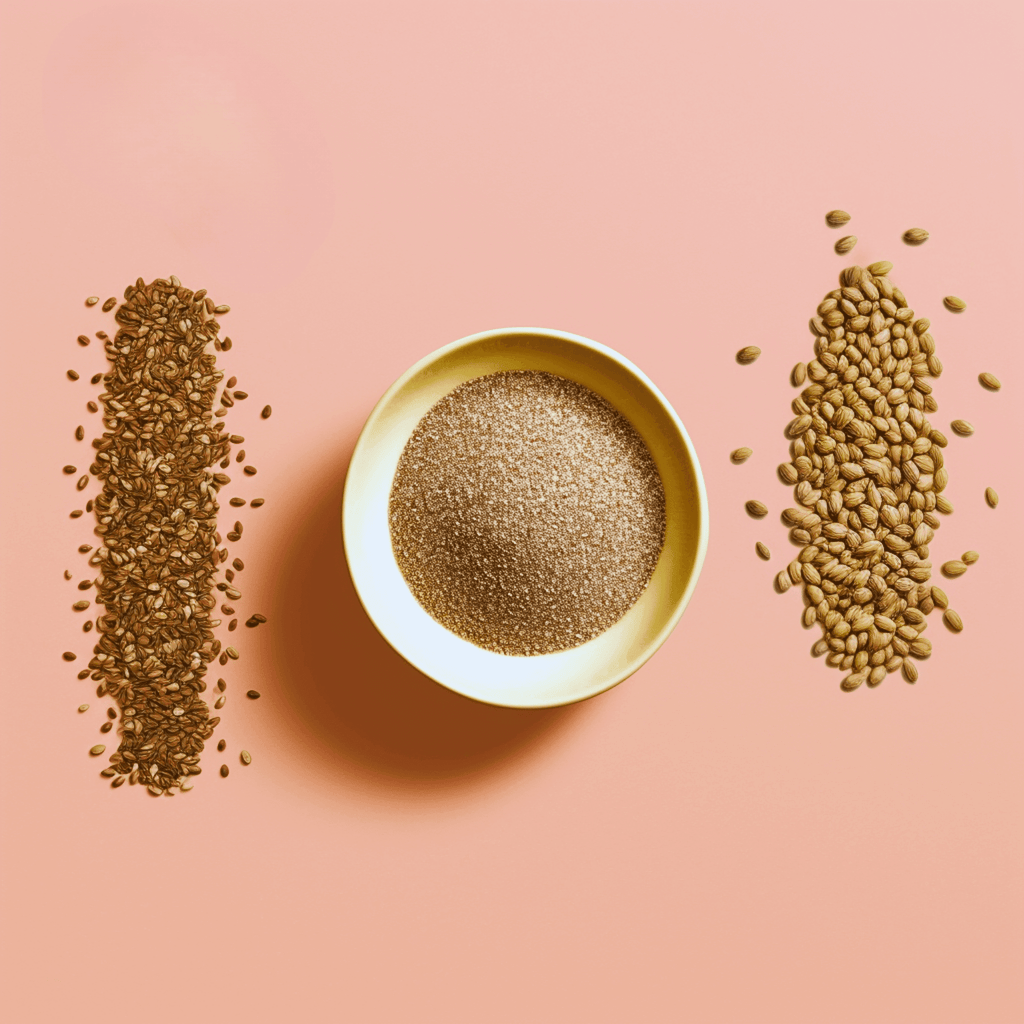 hemp seed and flax seed on a table