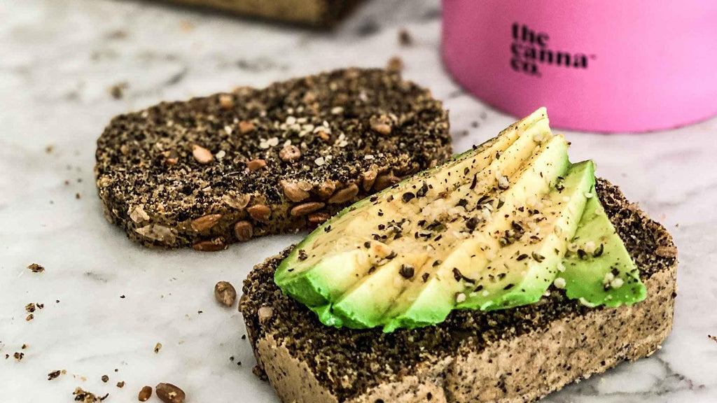 Bread with sliced Avocado on top