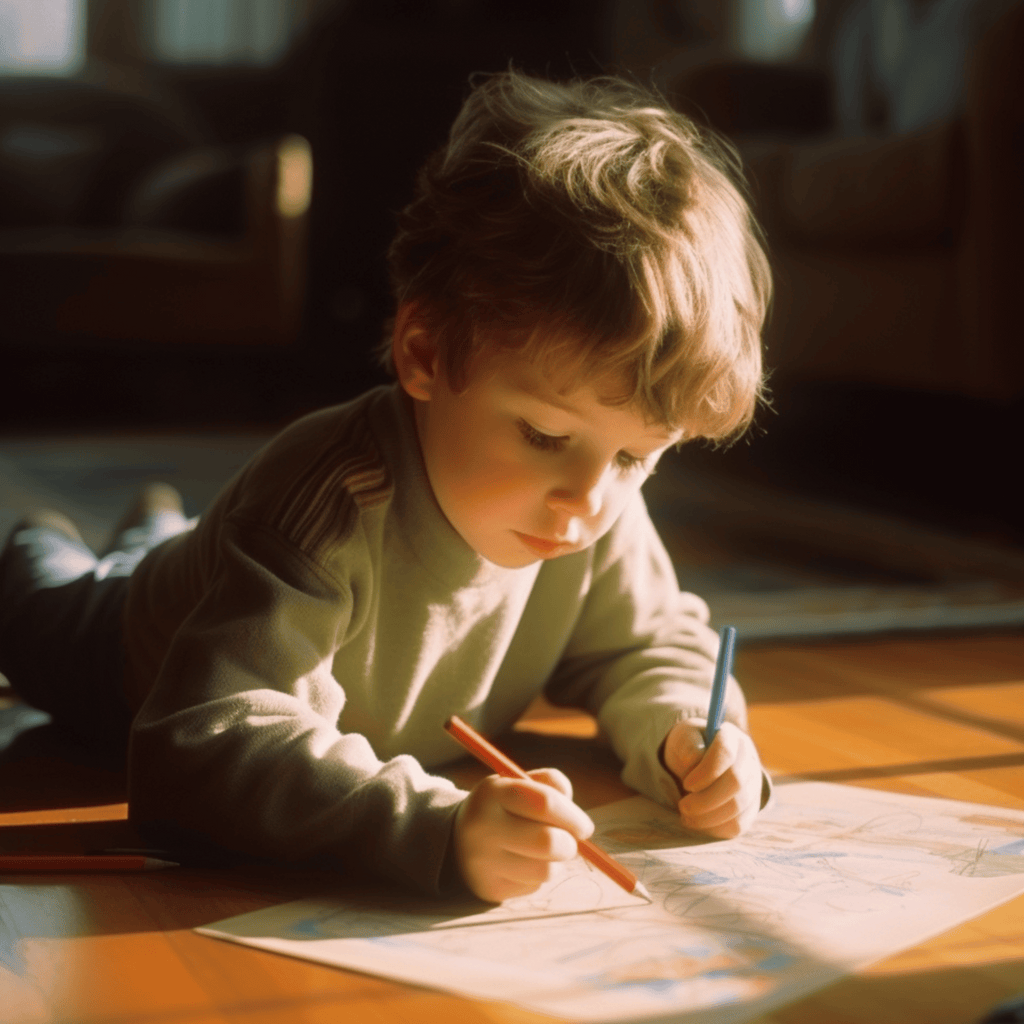 child with autism trying to write