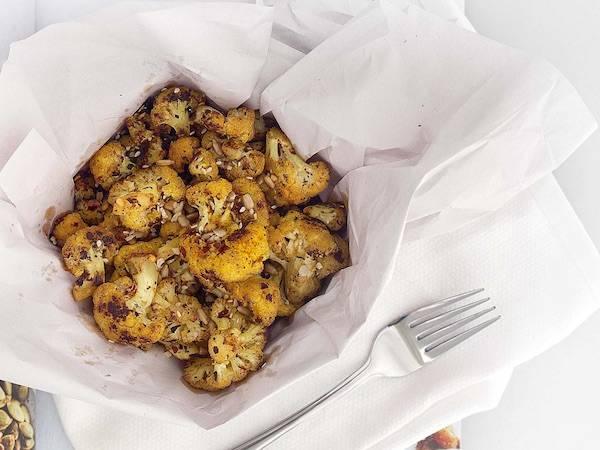 Seasoned cauliflower in a bowl