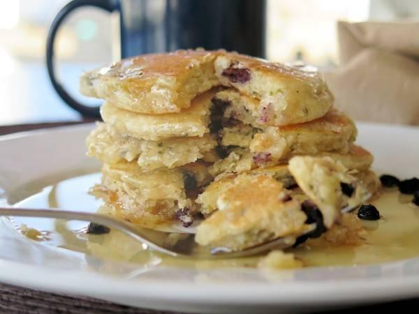 Stacked pancakes in a plate