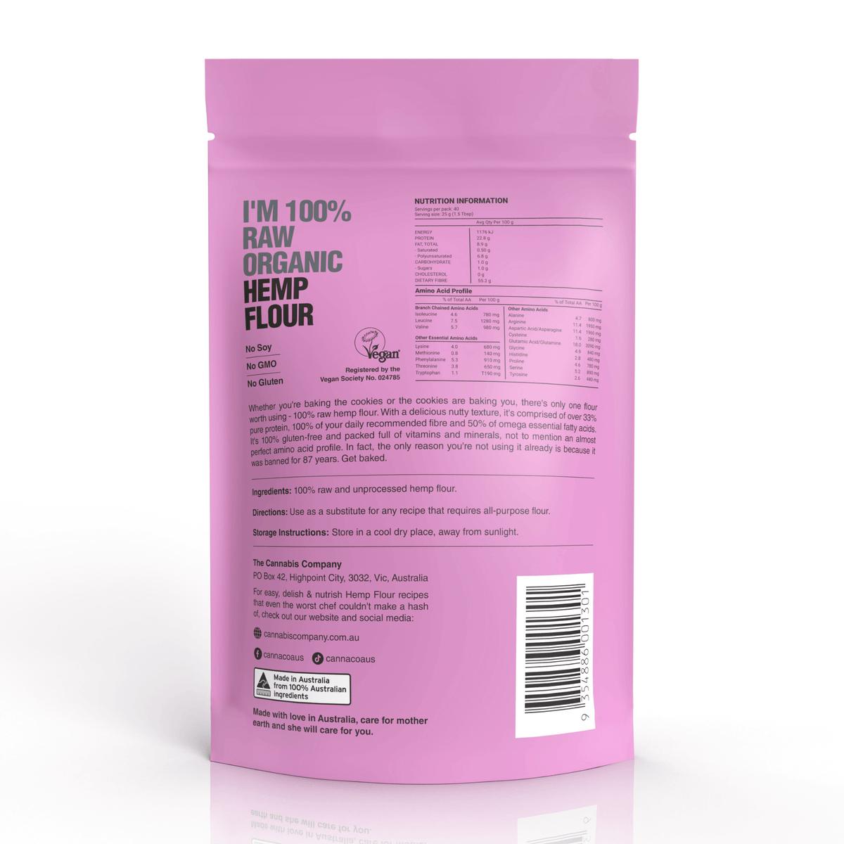 100% Raw Organic Hemp Flour | 500g