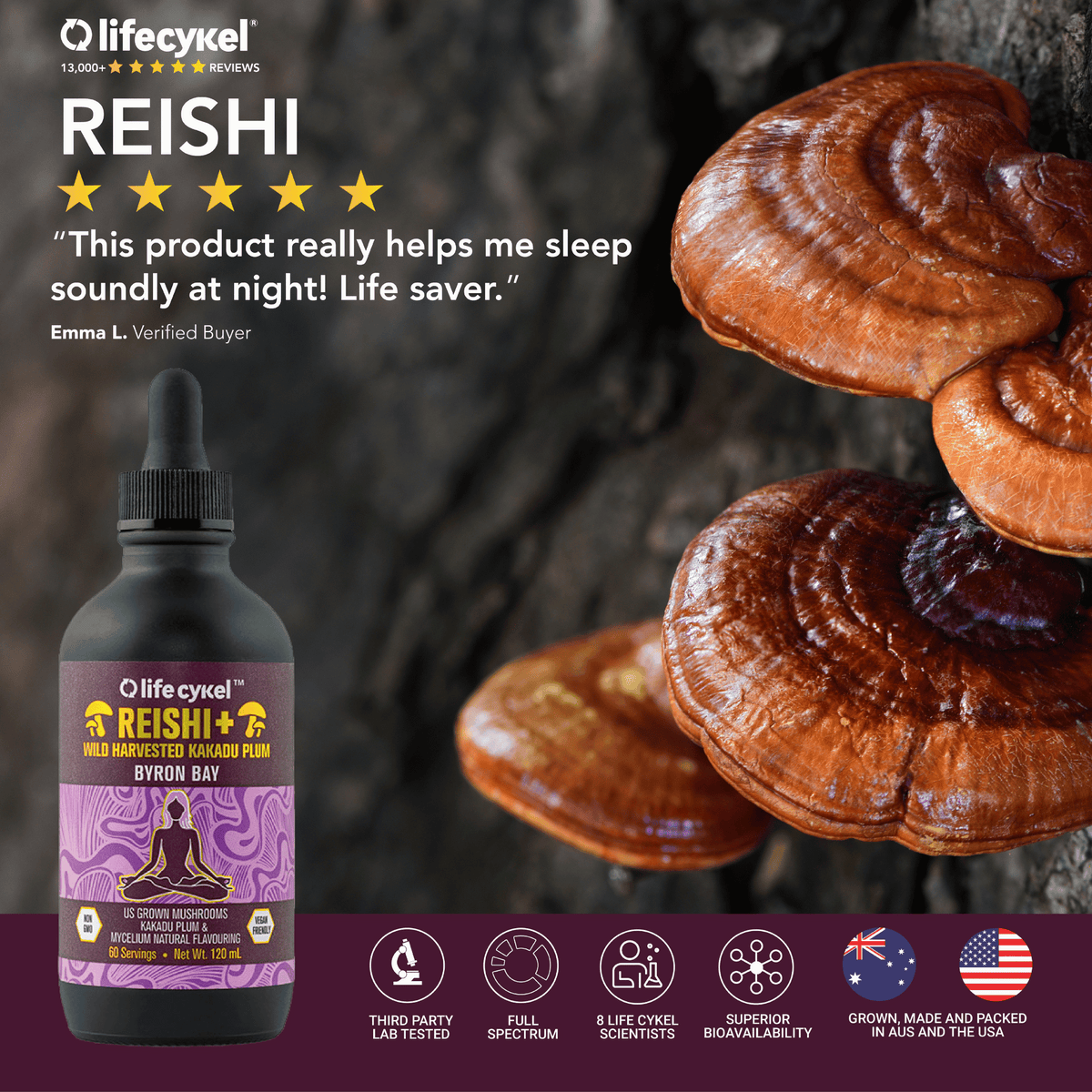 Organic Reishi Mushroom &amp; Kakadu Plum Double Liquid Extract