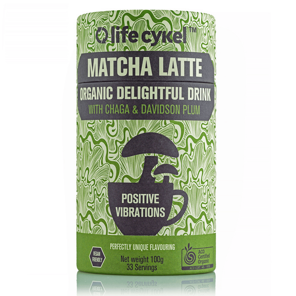 Organic Matcha Latte with Chaga &amp; Davidson Plum 100g
