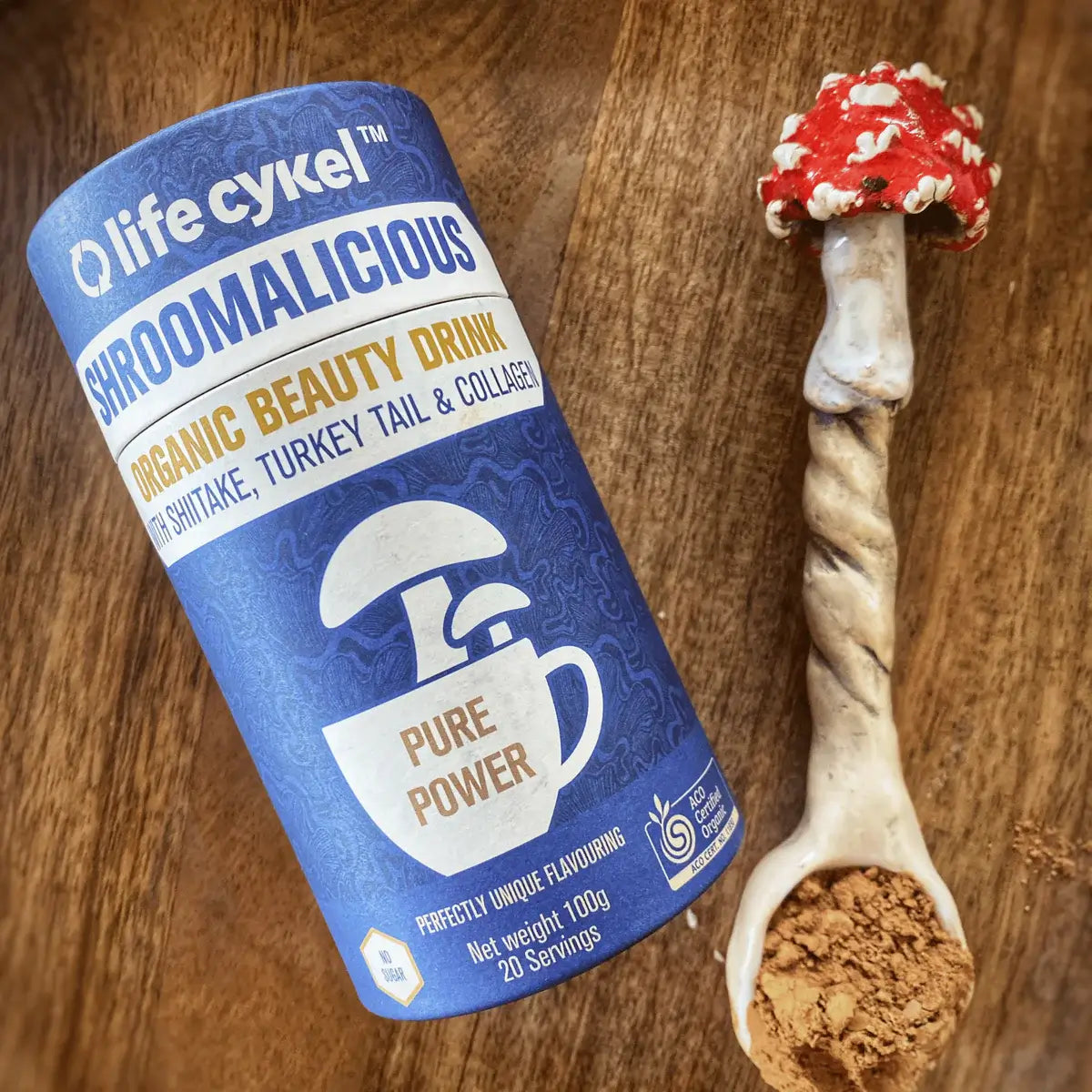 Shroomalicious Organic Beauty Drink with Shiitake, Turkey Tail and Collagen