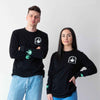 Couple wearing Green Altar Cotton Longsleeve Unisex