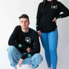 Couple wearing Green Altar Cotton Longsleeve Unisex