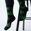 Black Hemp Socks on a Men's foot