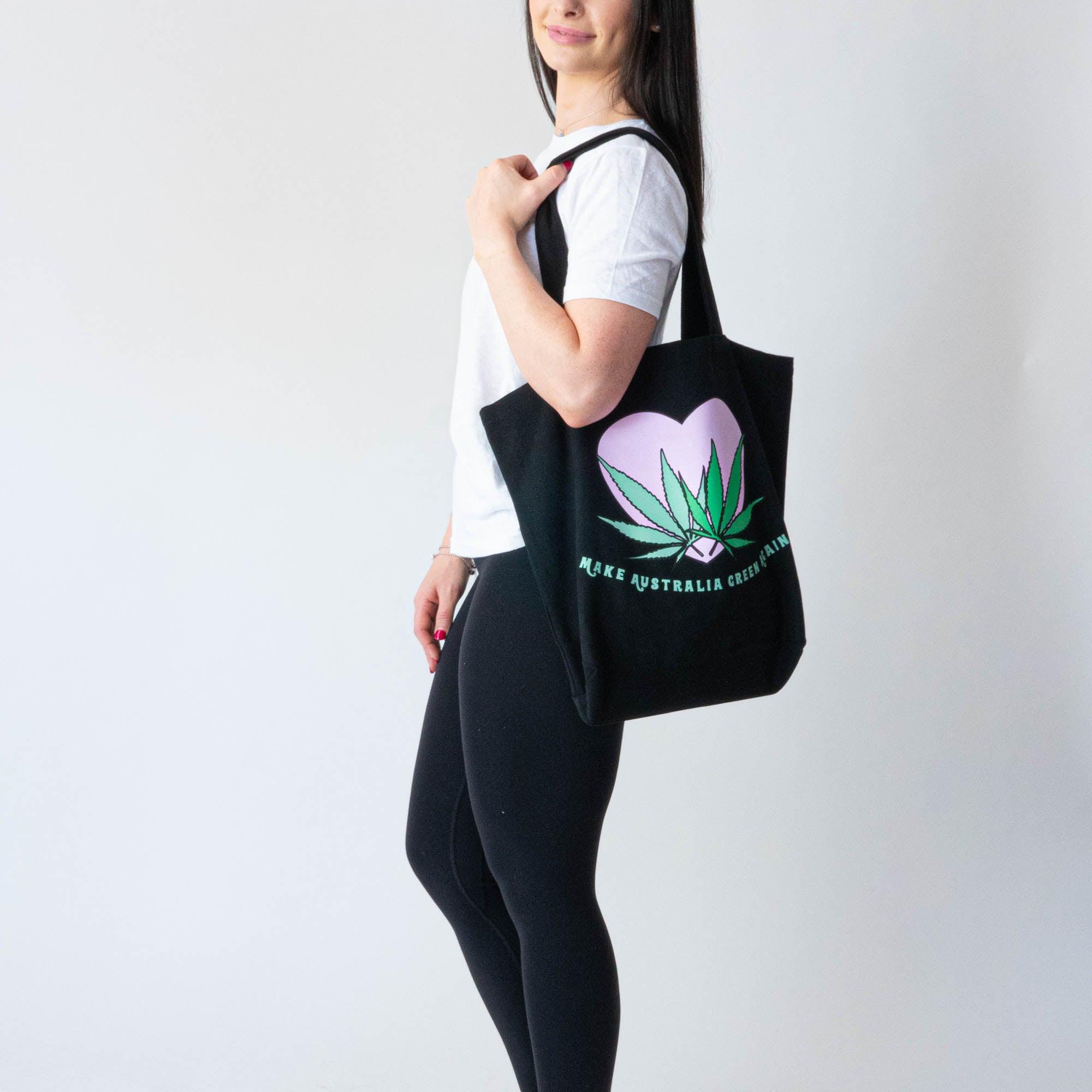 Love Your Greens Black Heavy Duty Tote Bag