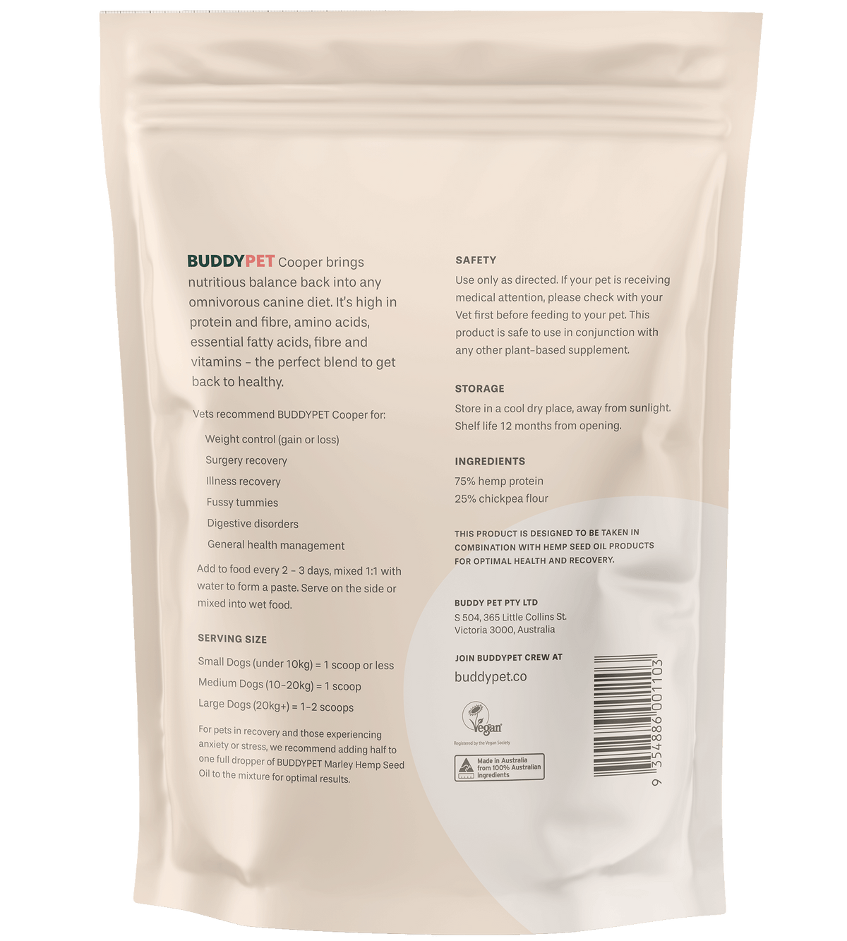 Cooper - Hemp Protein Recovery Blend for Pets | 500g
